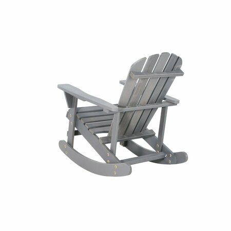 Moootto Adirondack Rocking Chair Solid Wood Outdoor Furniture for Patio, Backyard, Garden TBZOSW2008DGSW